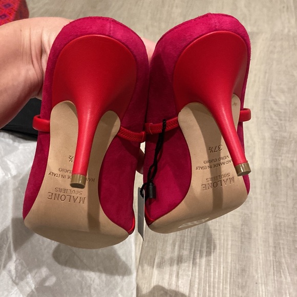 Malone Souliers Maureen Pump- Fuchsia & Red 37.5 NIB - Picture 7 of 9